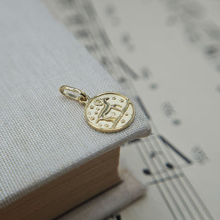 Micro Gold Aries Zodiac Pendant