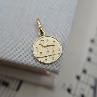 Micro Gold Aries Zodiac Pendant