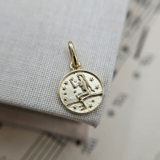 Micro Gold Virgo Zodiac Pendant