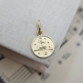 Micro Gold Virgo Zodiac Pendant