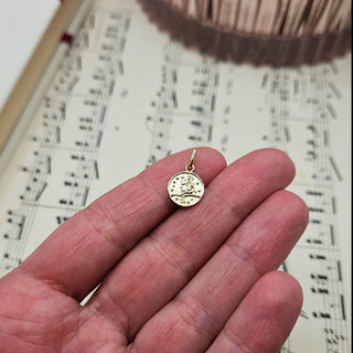 Micro Gold Virgo Zodiac Pendant