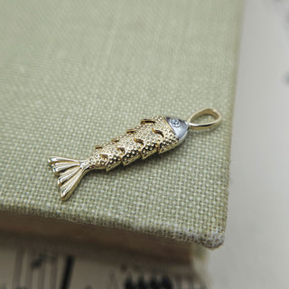 Small 9ct Gold Articulated Fish Charm Pendant