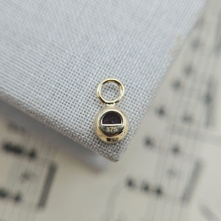 Micro 9ct Gold 5mm Tazanite Bezel Charm