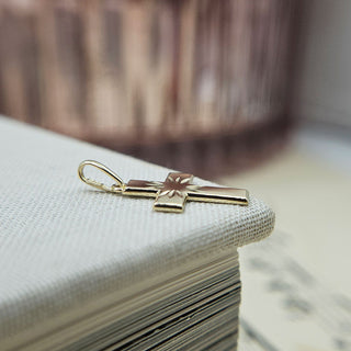 Dainty Gold Flat Starburst Cross