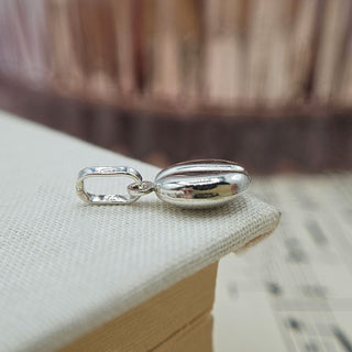 Small Silver Coffee Bean Charm Pendant