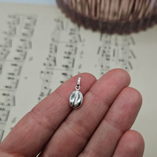 Small Silver Coffee Bean Charm Pendant