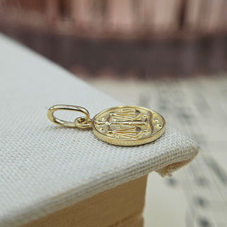Micro Gold Libra Zodiac Pendant
