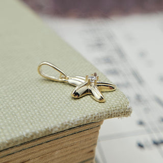 Dainty 9ct Gold Starfish Charm with CZ