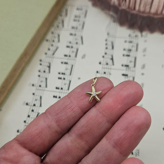 Dainty 9ct Gold Starfish Charm with CZ