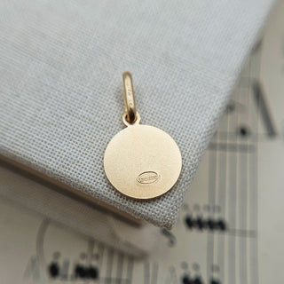 Micro Gold Round St Christopher Charm | 1cm