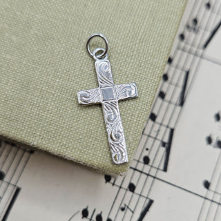 Small Silver Engraved Cross