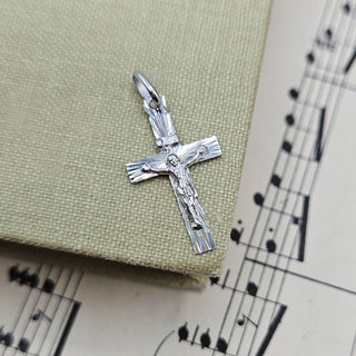 Small Silver Starburst Crucifix