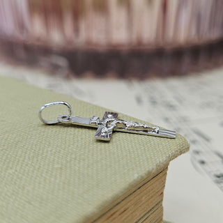 Small Silver Starburst Crucifix