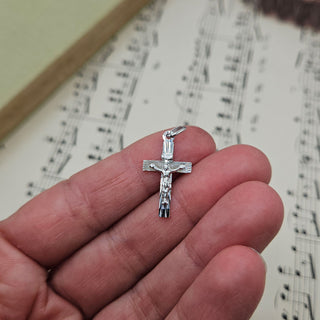 Small Silver Starburst Crucifix