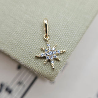 Micro Gold Sparkling North Star Charm