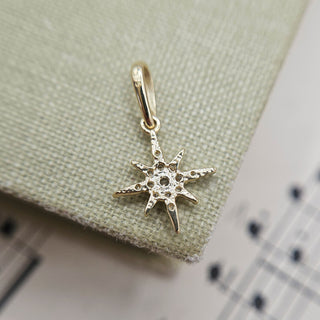 Micro Gold Sparkling North Star Charm