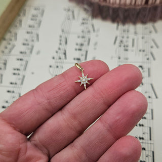 Micro Gold Sparkling North Star Charm