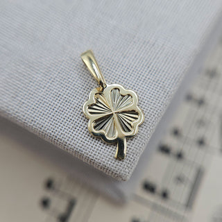 Small Gold Four Leaf Clover Charm Pendant