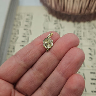 Small Gold Four Leaf Clover Charm Pendant