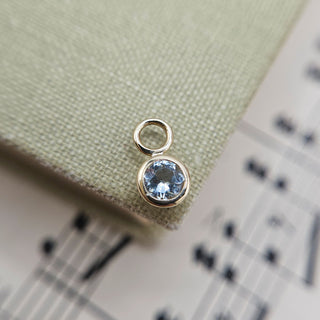Micro Gold & Aquamarine Bezel Charm
