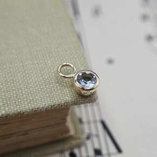 Micro Gold & Aquamarine Bezel Charm
