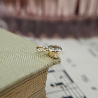 Micro Gold & Aquamarine Bezel Charm
