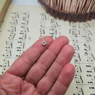 Micro Gold & Aquamarine Bezel Charm