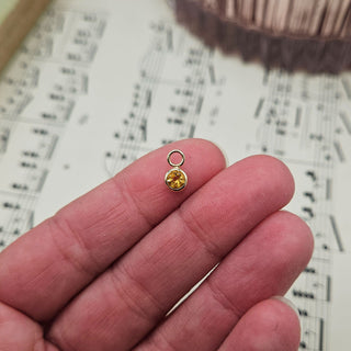 Micro Gold & Citrine Bezel Charm