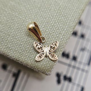 Tiny Gold Filigree Butterfly Charm