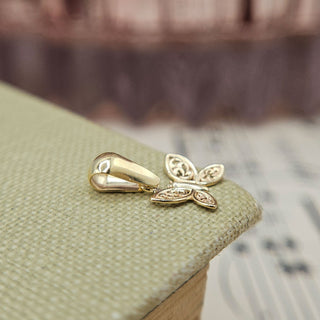 Tiny Gold Filigree Butterfly Charm