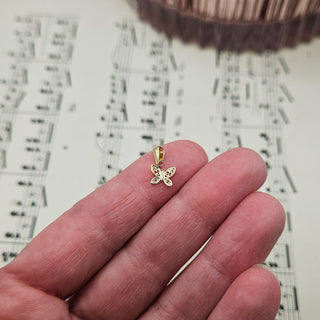 Tiny Gold Filigree Butterfly Charm