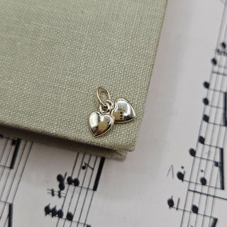 Small Gold Double Heart Charm