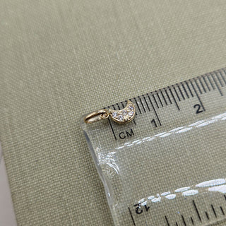 Tiny Gold Moon Charm with CZ