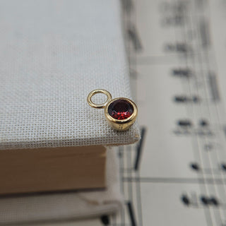 Micro Gold & Garnet Bezel Charm