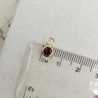 Micro Gold & Garnet Bezel Charm