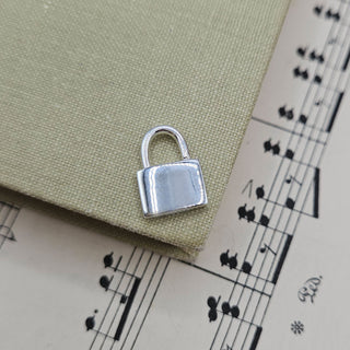 Small Silver Padlock Slider Pendant 