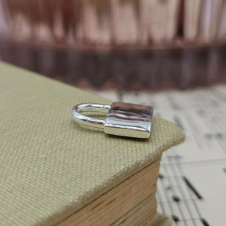 Small Silver Padlock Slider Pendant 