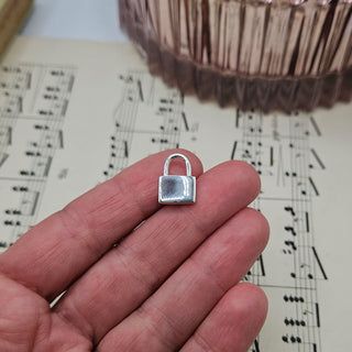 Small Silver Padlock Slider Pendant 
