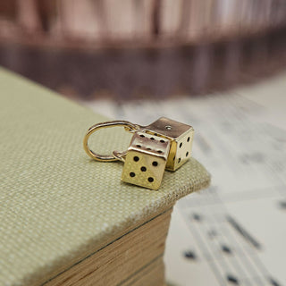 Tiny Gold Double Dice Charm