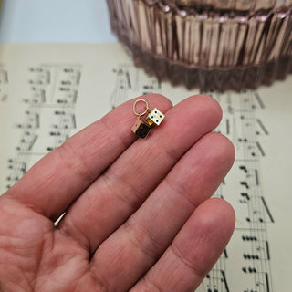 Tiny Gold Double Dice Charm