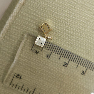 Tiny Gold Double Dice Charm