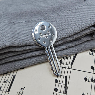 Sterling Silver Key Pendant with CZ