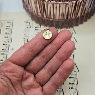 Micro Gold Taurus Zodiac Pendant