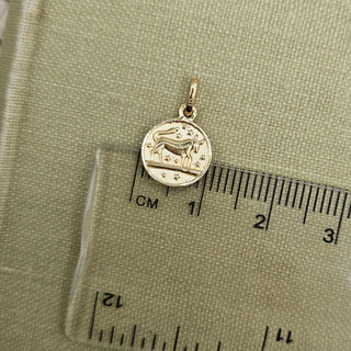 Micro Gold Taurus Zodiac Pendant