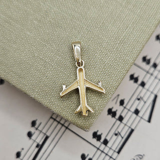 Small Gold Airplane Pendant