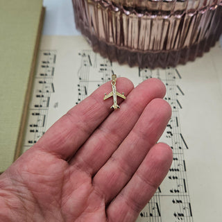 Small Gold Airplane Pendant