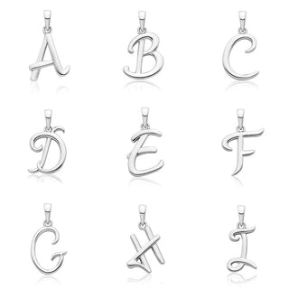 Silver Initial Pendant | A-Z
