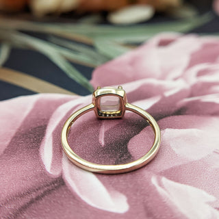 under gallery of solid gold rose quartz ring