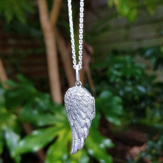 silver angel locket