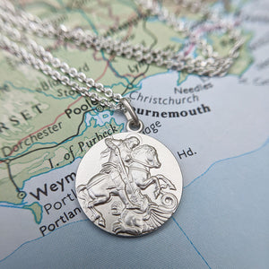 st george pendant and chain